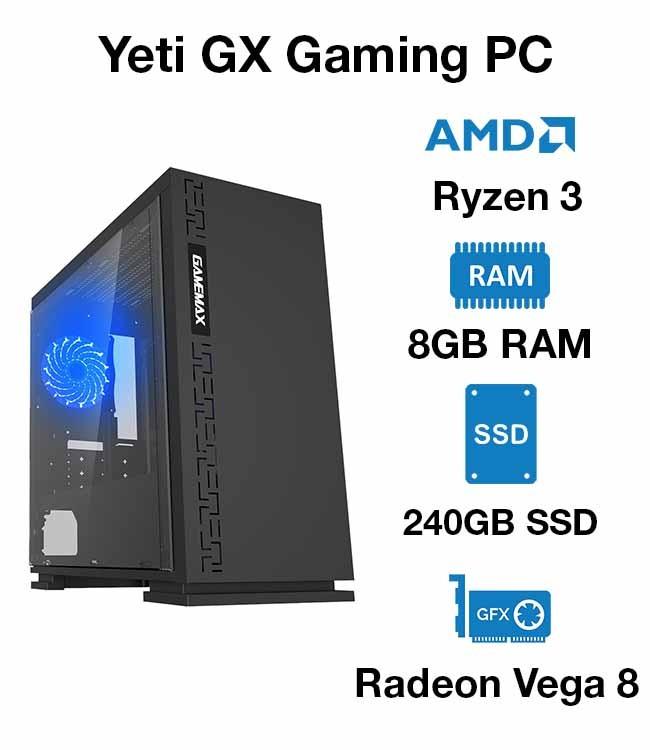 Yeti Gx Gaming Pc Amd Ryzen 3 8gb Ram 240gb Ssd Radeon Vega 8 Windows 10 Pro Open Box In Kildare Getlocal Ireland