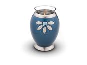 Brass Candle Urn: Blue and Silver with Gem (0.3l) image