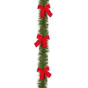 4-Ply Green Tinsel with Red Bows 2.7m x 20cm image