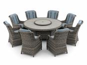 Amalfi 8-Seat Round Ceramic Printed Glass Set image