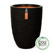 Capi Black Nature Rib NL Elegant Low Vase Planter 30L image