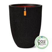 Capi Black Vase Elegant Low Groove 34x46cm image