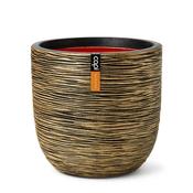Capi Planter Ball Rib Nl Black Gold 43x41