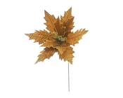 Gold Poinsettia with Gold Glitter Stem (70cm)