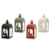Lantern Iron Powder Coating Lantern With Deer In Front 4col Ass image