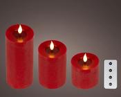 LED realistic wick candle wax pit on top w resin fire flame effect BO indoor mix image