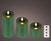 LED realistic wick candle wax pit on top w resin fire flame effect BO indoor mix image