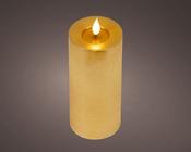 LED realistic wick candle wax pit on top w resin fire flame effect BO indoor image