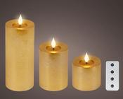 LED realistic wick candle wax pit on top w resin fire flame effect BO indoor mix image