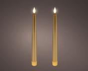 LED realistic wick dinner candle wax tapered fire flame effect BO indoor image