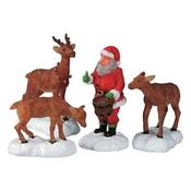 Lemax Santa Feeds Reindeer image