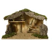 Nativity Crib Wood House Wood Natural Fsc Mix 70%