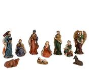 Nativity Painted Polyresin Christmas Nativity Set – 10 Pieces