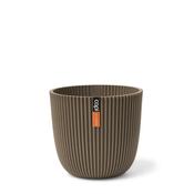 PLANTER BALL GROOVE 13 X 12 WARM TAUPE image