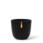Planter Ball Groove Textile Black 25x23