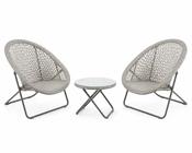 Tobs Rattan Folding Bistro Set Grey