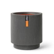 Vase Cylinder Groove Anthracite
