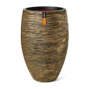 Vase Elegant Deluxe Rib Nl Black Gold