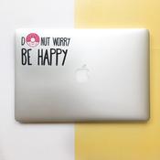 Donut Worry Be Happy Laptop Decal image