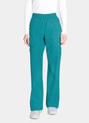Cherokee Core Stretch Women's Mid Rise Pull-On Cargo Scrub Trousers WWE4005 - Teal image