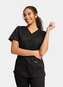 Cherokee WW Revolution Mock Wrap Scrub Top WWE610 - Black image
