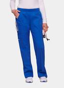Cherokee Core Stretch Women's Mid Rise Pull-On Cargo Scrub Trousers WWE4005 - Royal image