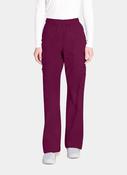 Cherokee Core Stretch Women's Mid Rise Pull-On Cargo Scrub Trousers WWE4005 - Wine image