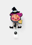 Koi Retractable Badge Reel - Candy Corn Witch image