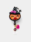 Koi Retractable Badge Reel - Witch Pumpkin image