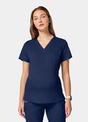 Cherokee WW Revolution Maternity Mock Wrap Scrub Top WWE688 - Navy image
