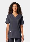 Cherokee Core Stretch Unisex V-Neck Scrub Top WWE4725 - Pewter image