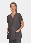 Koi Next Gen Onboard Maternity Scrub Top - Heather Grey image