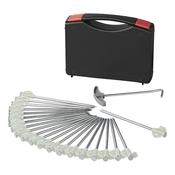 TENT PEGS - 20CM - SCREWABLE - METAL WITH PLASTIC HOOK &amp; SCREWHEAD - SET OF 20 PIECES IN CASE