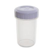 WHITEFURZE CLEAR BEAKER - WHITE SCREW TOP LID - MICROWAVE / DISHWASHER / FREEZER SAFE - 0.4L