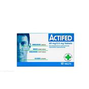 Actifed 60Mg/2.5Mg Tabs 12 Tabs John&amp;John Ph Only image