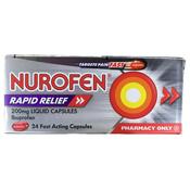 Nurofen Rapid Relief 200Mg Liquid Caps 24 Caps Reckitts Ph Only image