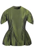 SCULPTED PEPLUM TOP MOSS