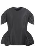 SCULPTED PEPLUM TOP BLACK