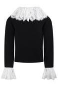 Wool Cashmere Lace Knit Black
