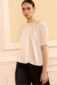 Alina SS Silk Top Ivory
