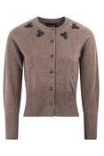 RELAXED CASHMERE CARDIGAN W/ EMB PEAT AW26