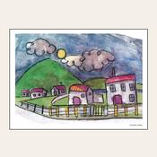 COUNTRY VILLAGE BY MOONLIGHT — HEAD IN THE CLOUDS 