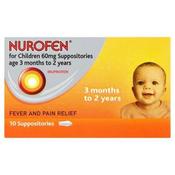 Nurofen For Children 60Mg (Ibuprofen) Suppositories 10 Pack