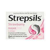 Strepsils Strawberry Sugar Free Lozenge 16'S image
