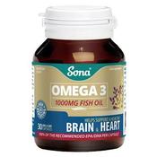 Sona Omega 3 Fish Oils 1000Mg Capsules 30 image