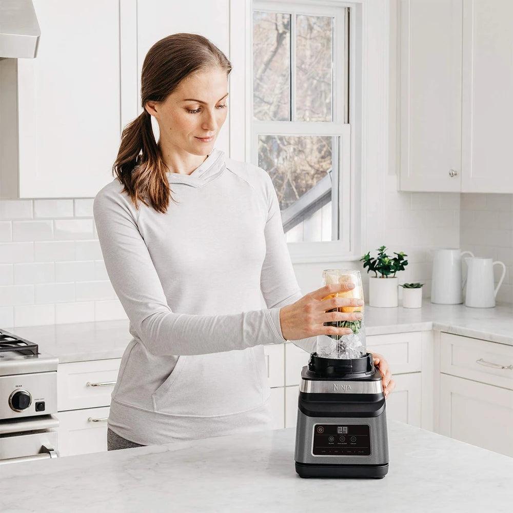 Ninja 2-in-1 Blender with Auto-IQ Technology, 1200W Power, 2.1L Jug, Black & Silver - Perfect for Smoothies, Sauces, and More