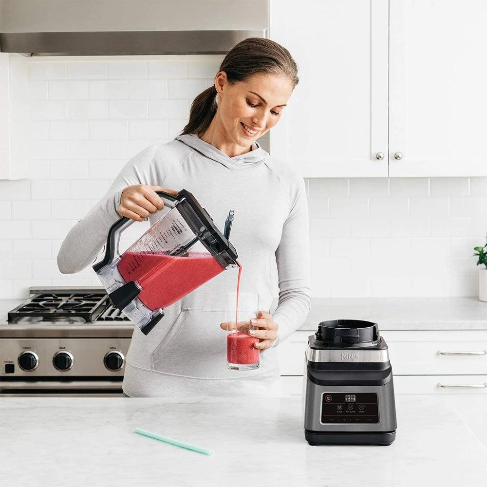 Ninja 2-in-1 Blender with Auto-IQ Technology, 1200W Power, 2.1L Jug, Black & Silver - Perfect for Smoothies, Sauces, and More