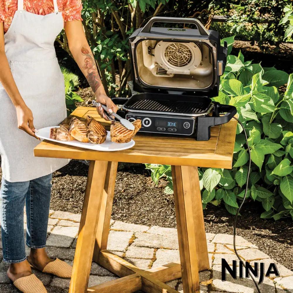 Ninja Woodfire Electric BBQ Grill & Smoker with Air Fry, Grill, Smoker, Woodfire Technology