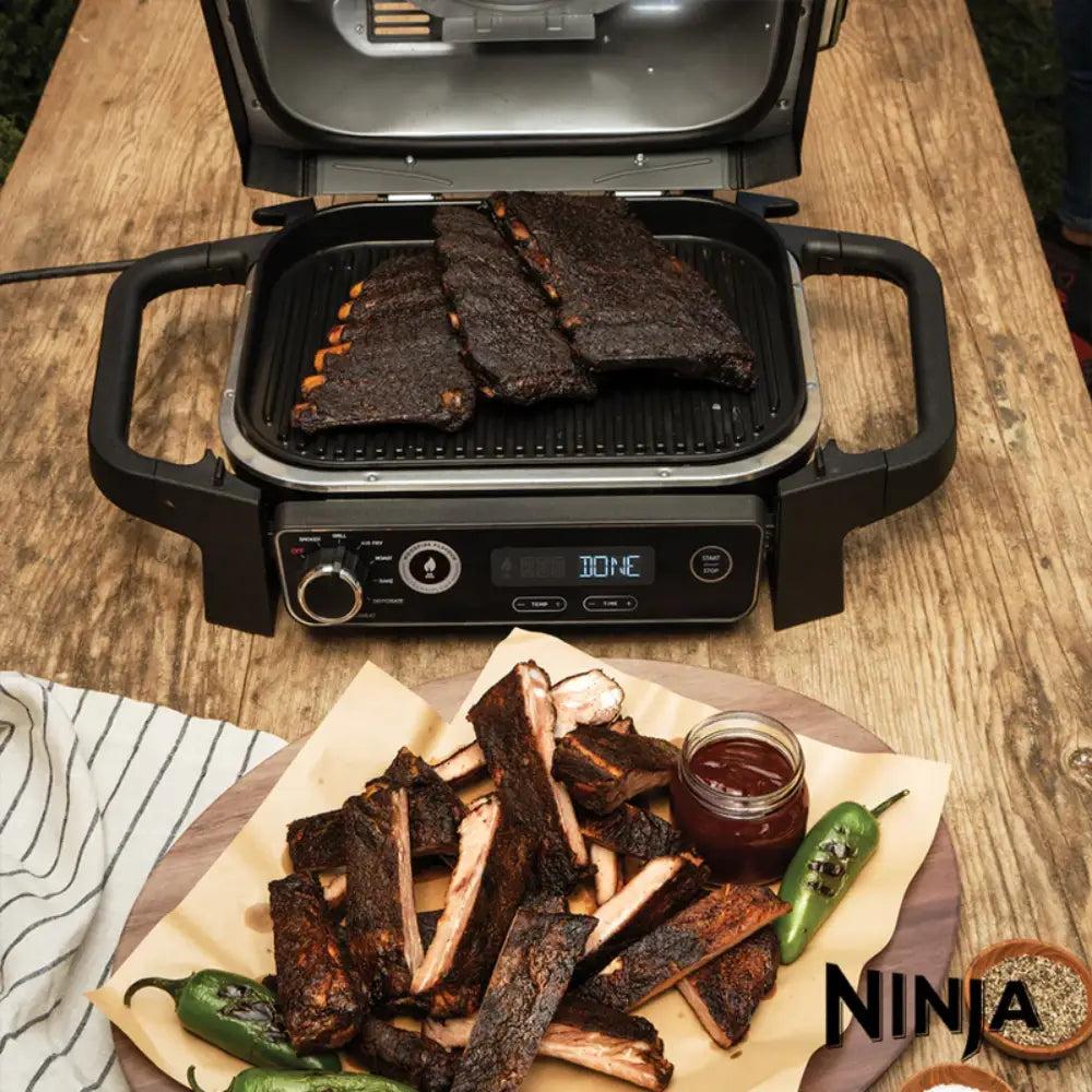 Ninja Woodfire Electric BBQ Grill & Smoker with Air Fry, Grill, Smoker, Woodfire Technology