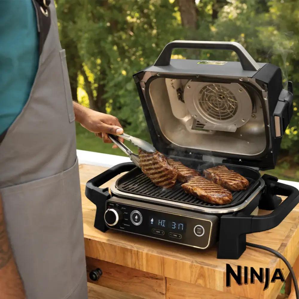 Ninja Woodfire Electric BBQ Grill & Smoker with Air Fry, Grill, Smoker, Woodfire Technology